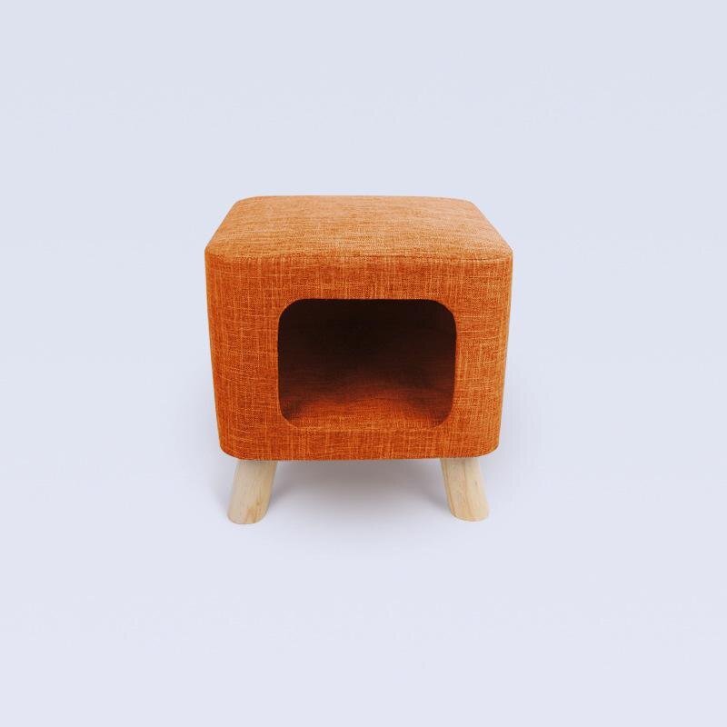 Taburete moderno Para casa de gato, cueva, estera suave Para las cuatro estaciones, asiento portátil Para mascotas, Casitas Para Gatos, CHATE Lit, mascotas, accesorios de Gatos: Orange / large size