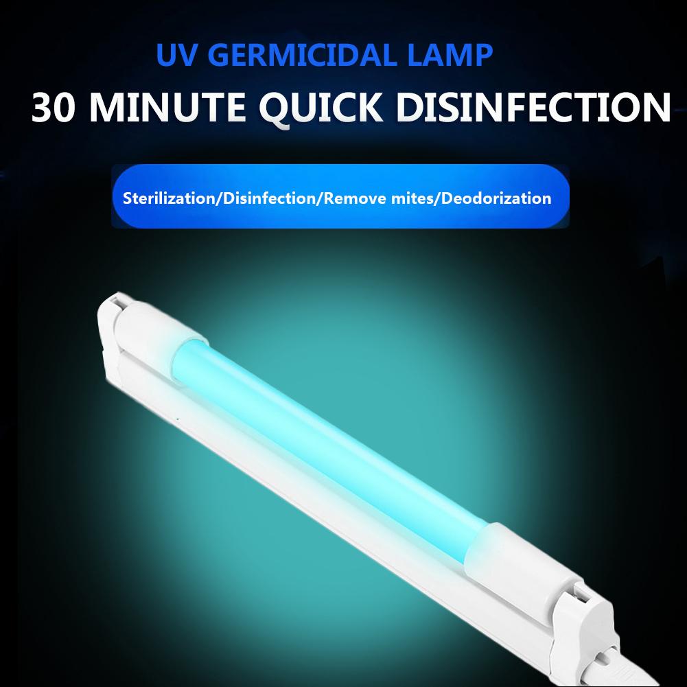 T5 8W 6W LED UV Lamp Germicidal Light Quartz Linear Sterilizer EU Plug 220V Ozone Generator Disinfection Deodor Eliminator Tube