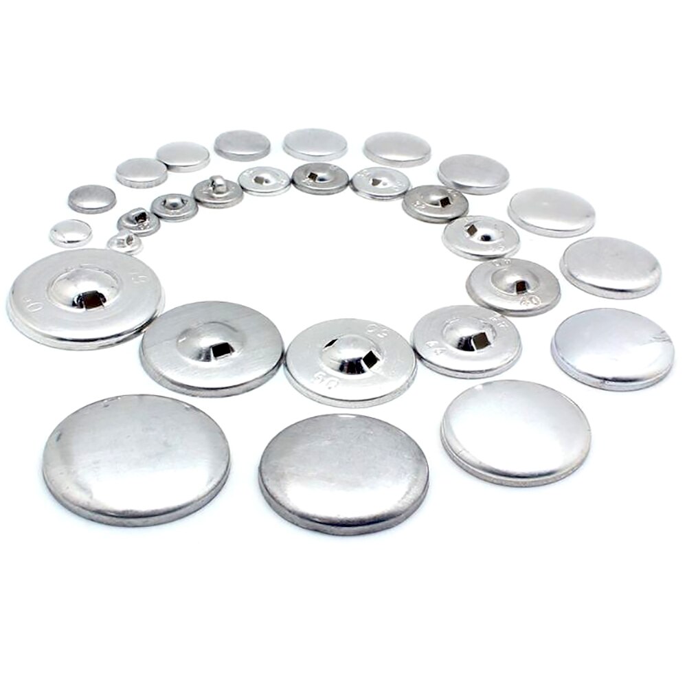 100 sets Buttons Covered for cloth Button embryo Aluminum Coat buttons Aluminum base cloth buckle Wrap button embryo accessories