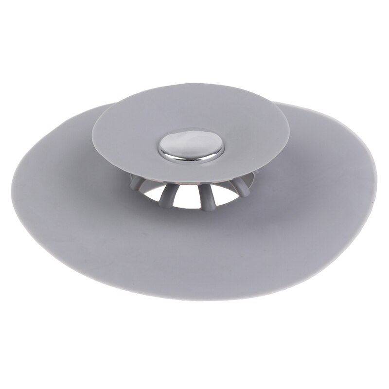 Desagüe antibloqueo con ventosa de silicona para desagüe de suelo, filtro de desagüe, accesorios para el baño y la cocina: Plata