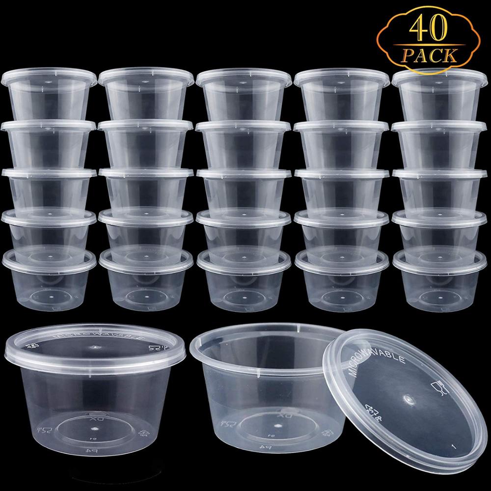 40 Pcs 4oz Kitchen Condiment Box Big Size Clear Slime Foam Ball Big ...