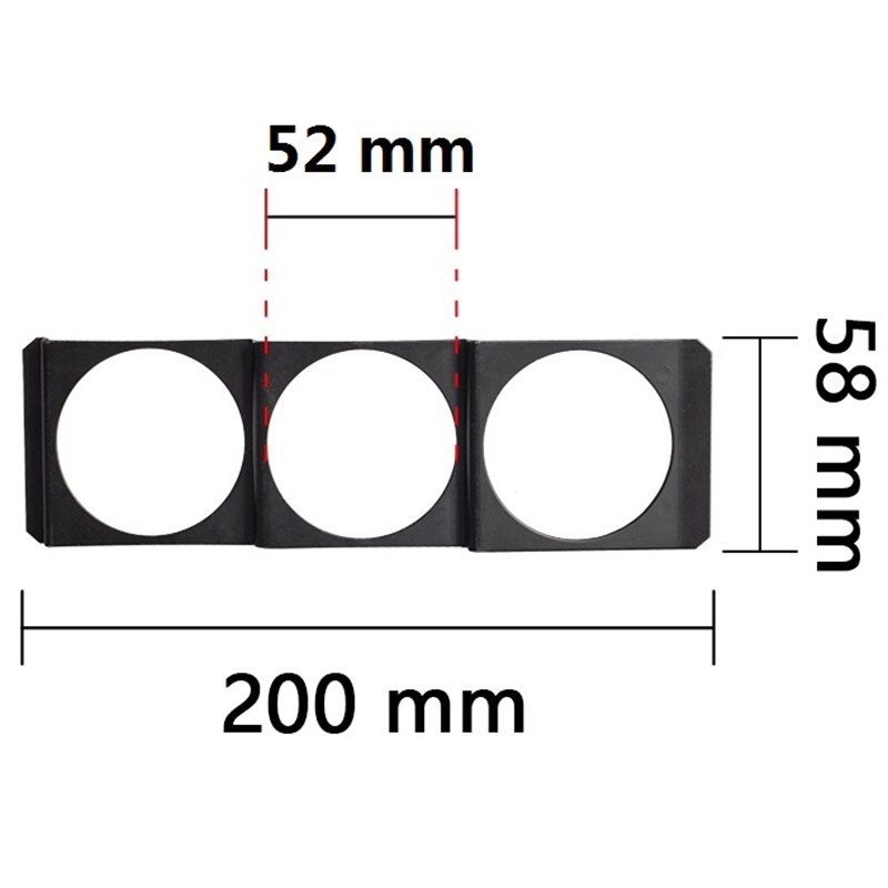 52mm 3- hullers single din radio slot pod triple gauge meter panelophæng sort