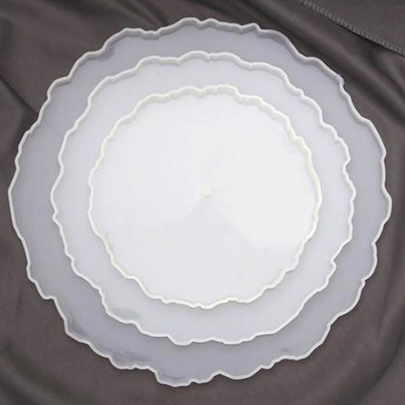 3Pcs Ronde Coaster Mallen Voor Hars Gieten Siliconen Coaster Mallen Voor Cake Houder Hars Lade Coaster Mold Kit