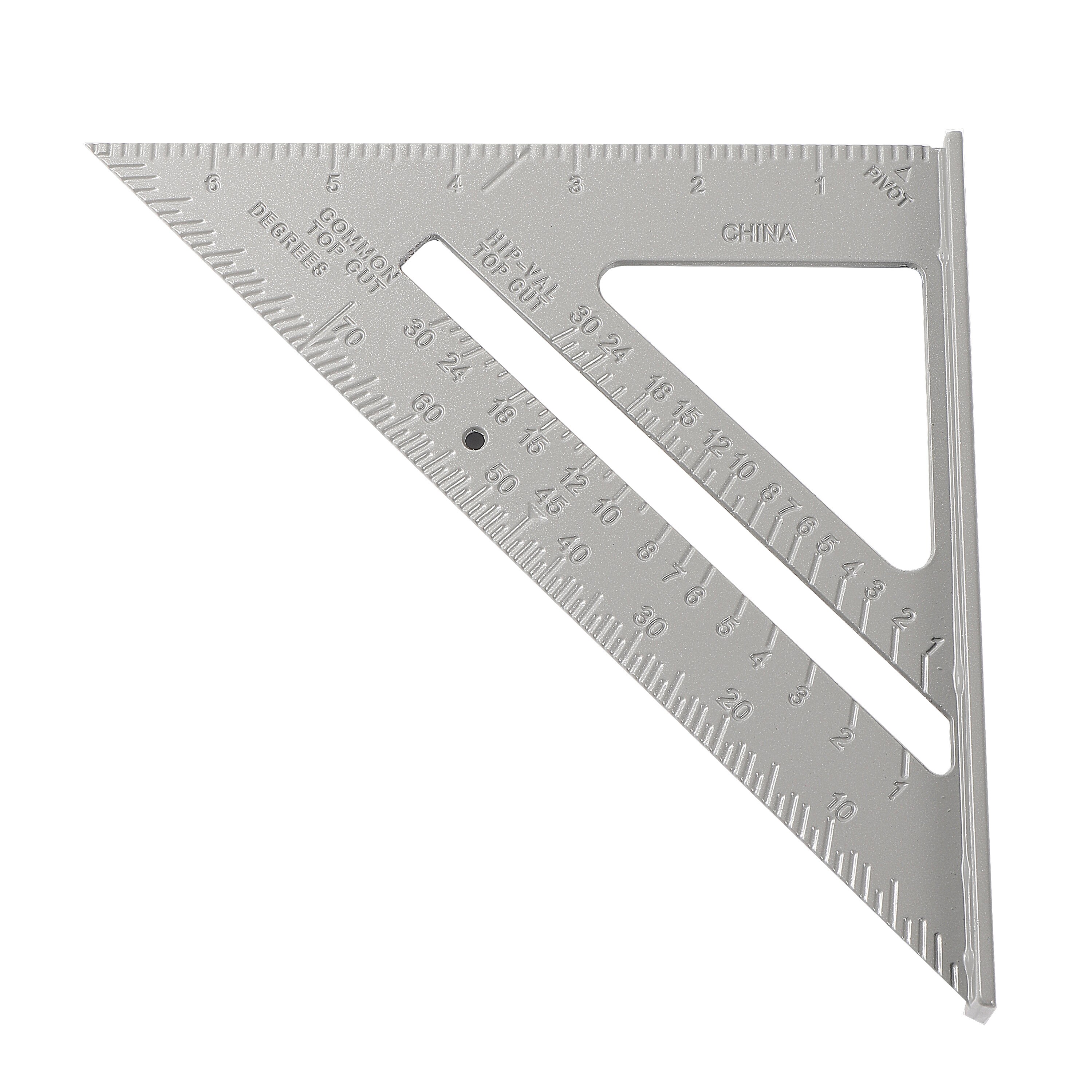Tegneværktøj trekant lineal tømrer firkant hastighed firkant layout værktøj måleværktøj trekant lineal aluminiumslegering 45 ° 90 °