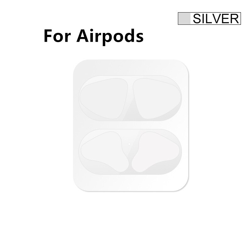 Dust Guard Voor Apple Airpods 1 2 Bluetooth Oortelefoon Metalen Voor Airpods1 Air Pods 2 Draadloze Hoofdtelefoon Opladen Box Stofdicht case: silver for airpods