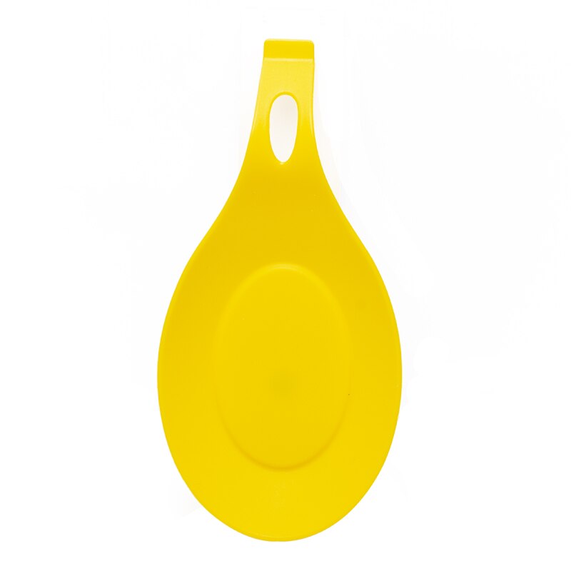 1Pcs Tafel Decoratie Siliconen Isolatie Hittebestendige Lepel Rest Keuken Tool Lepel Pad Eet Mat Keuken Gadget Holder: yellow