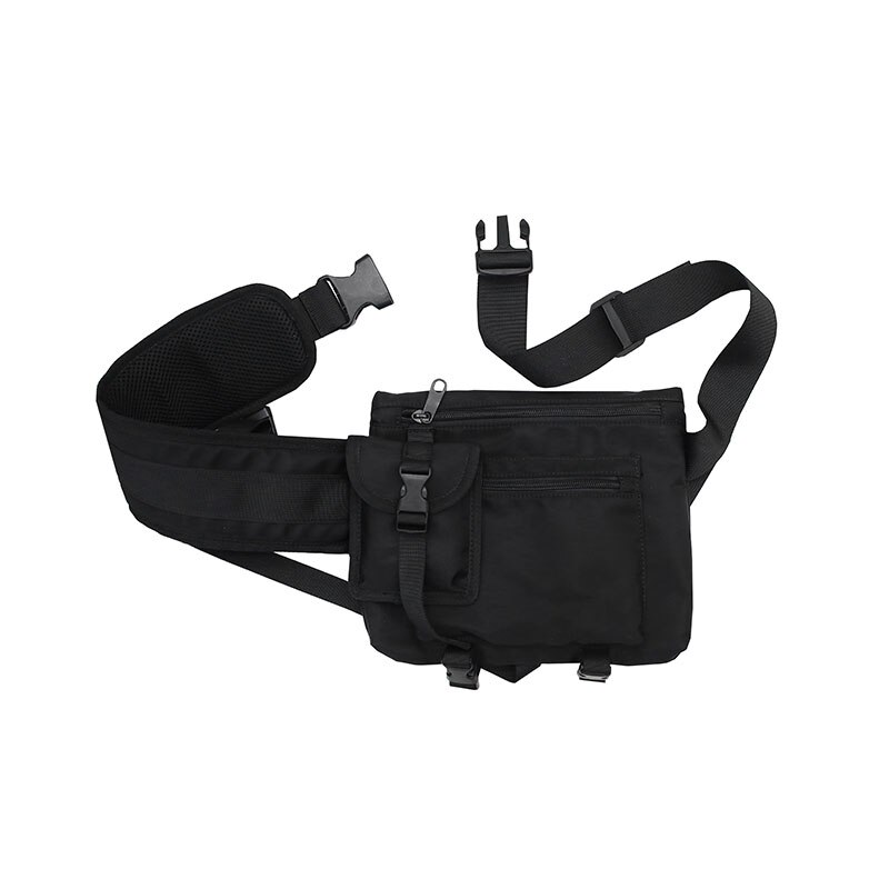 Multifunction Men Crossbody Bags Waterproof Nylon Chest Pack Hip Hop Style Black Messengers Shoulder Bag Streetwear: Default Title