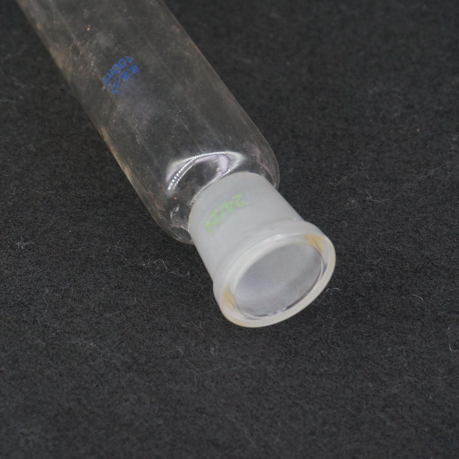 100ml Ground Glass Joint 24/29 Cylindrical Separatory Funnel Lab Glassware