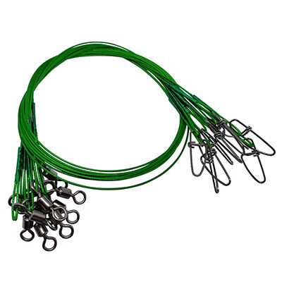 10 stk 50cm fiskeline leder wire test 88 lbs /40kg anti-bid stål wire line snore kraftigt fiske stik til lokke: Grøn