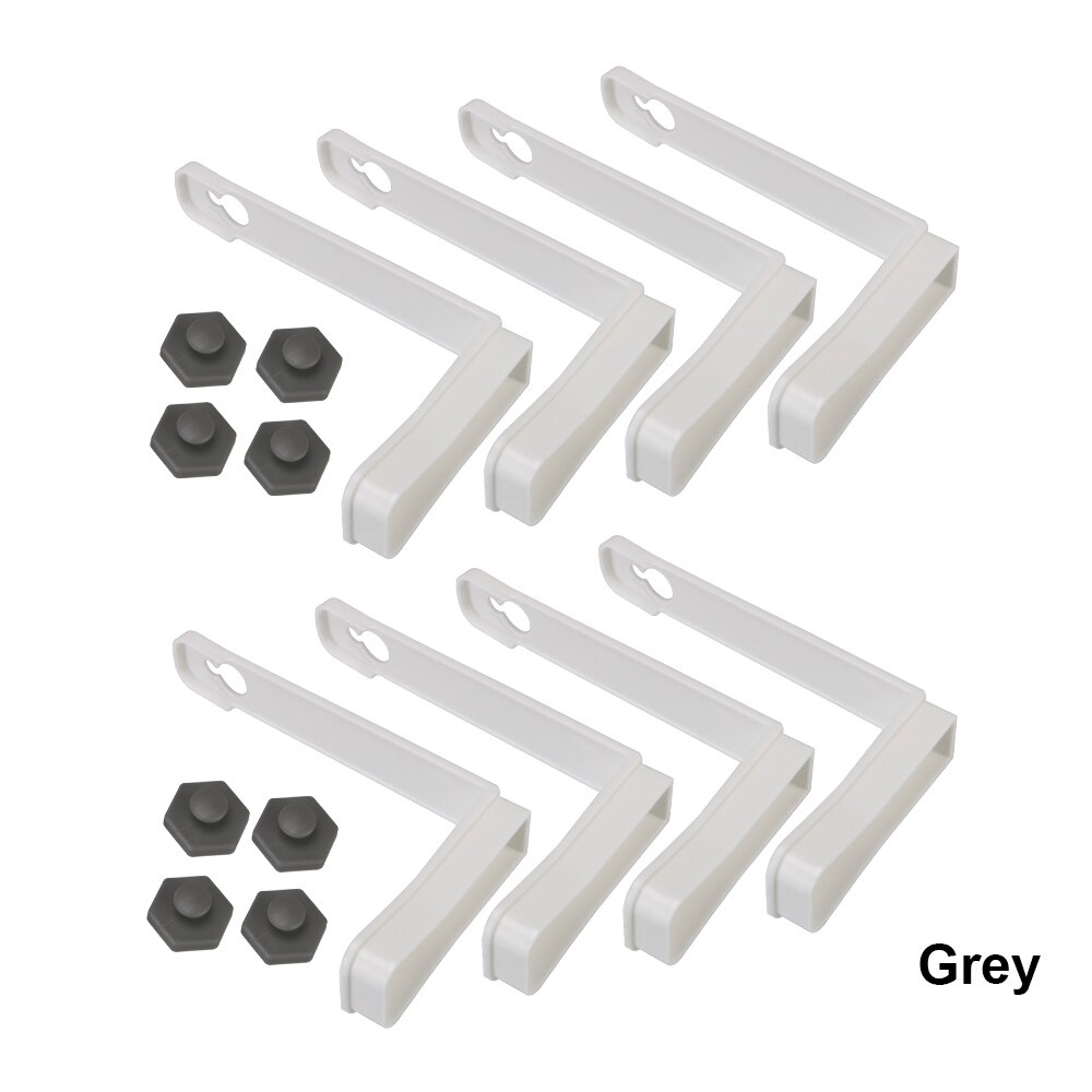 Housse de couette simple à Angle fixe, avec boucle fixe, Clips antidérapants, support de drap de couette: 8pcs Grey