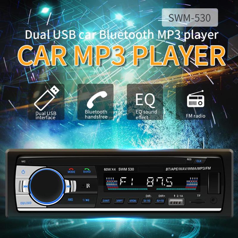 SWM 1hałas 12V radio samochodowe JSD-530 samochodowe stereofoniczny muzyka Bluetooth Autoradio odtwarzacz MP3 USB SD AUX wejście automatyczny audio MP3 odtwarzacz multimedialny