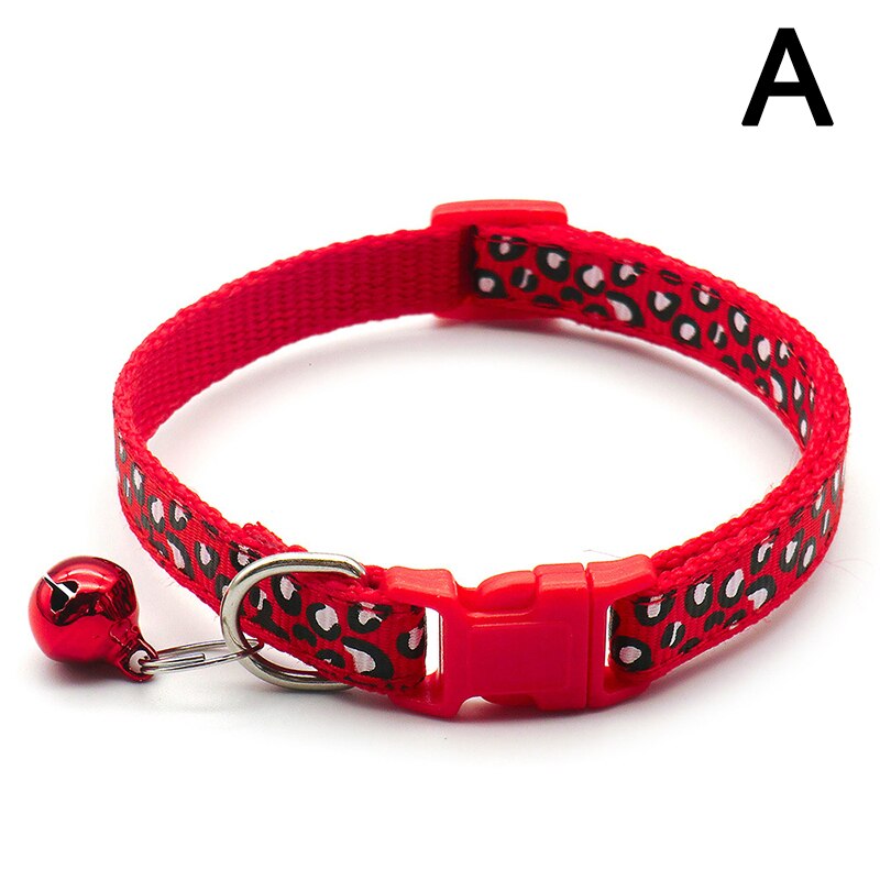 gato leopardo perro Collar de hebilla ajustable perro de dibujos animados mascotas collares lleva gato Pet Id etiqueta accesorios Animal productos: A