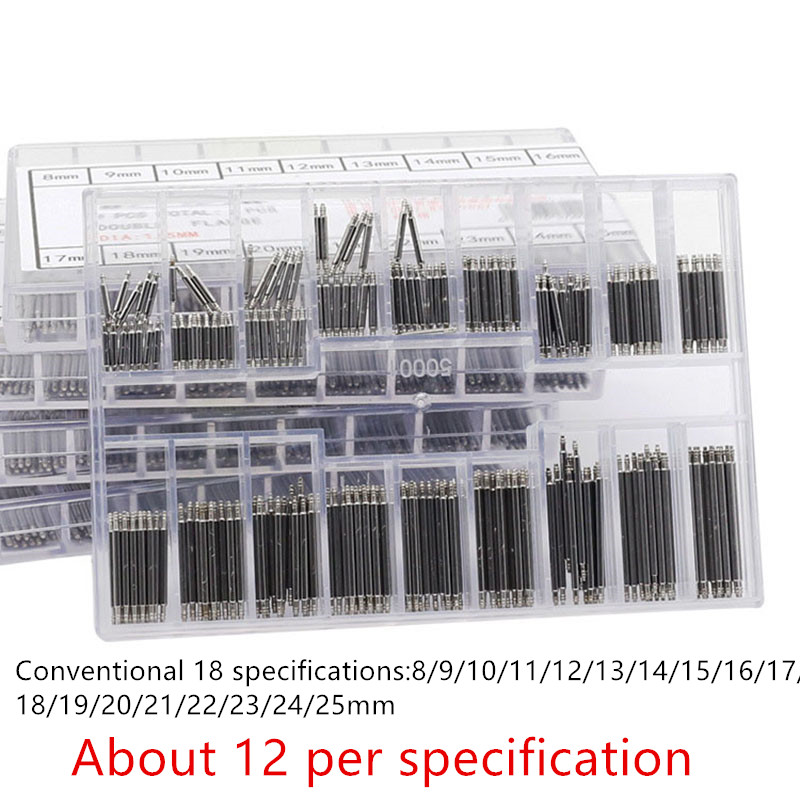 Horloge oor doos 8mm-25mm maten leren band stalen armband vaste as horloge accessoires stalen tafel bout horloge verbindingsas