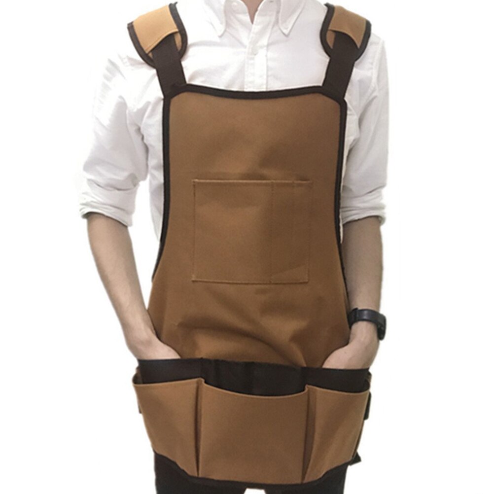 WINOMO Women Garden Apron Multipurpose Multi-Pockets Utility Durable Lightweight Apron for Workers Watering Garden Cleaner