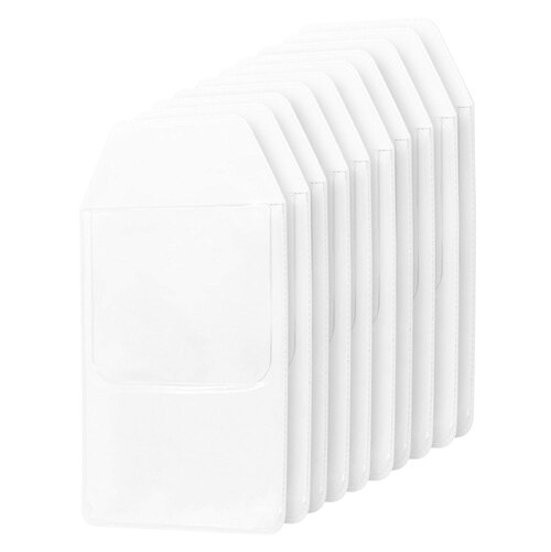 XRHYY 10 Pack 8.5cm X14.5cm Pocket Protector Classic Transparent Pocket Protector School Hospital Office Supplies For Pen Leaks: White