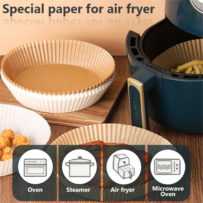 Papier spécial pour friteuse à Air, papier résistant à l&#39;huile et absorbant l&#39;huile pour plaque de Barbecue domestique, four alimentaire, casserole de cuisine