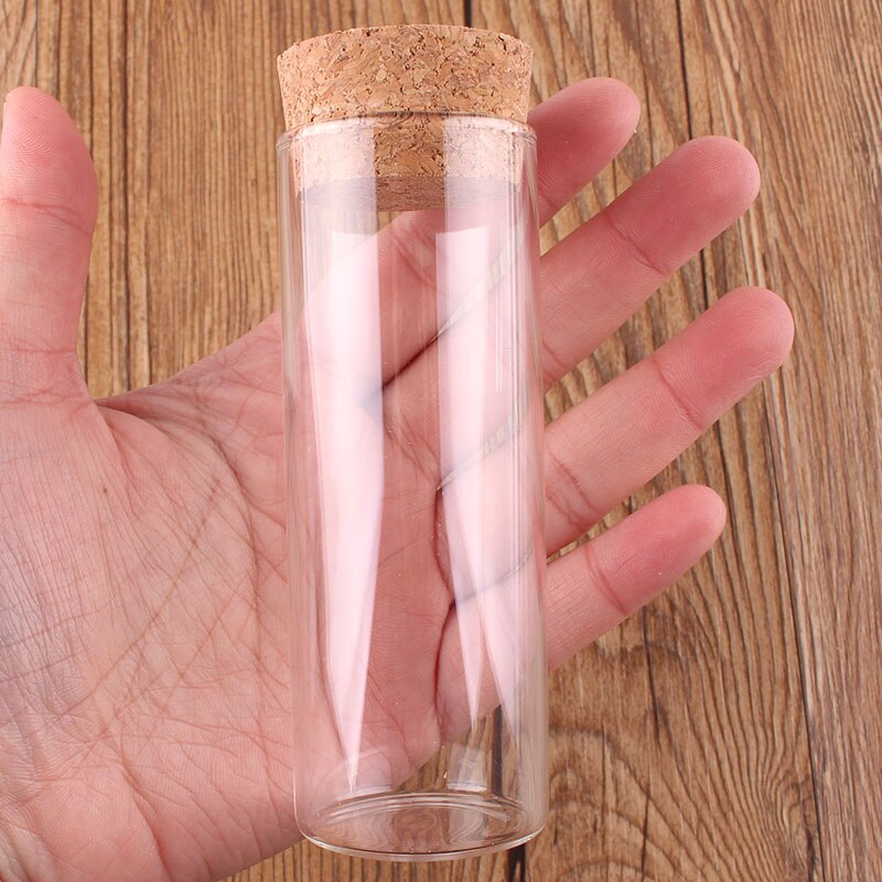 12pcs Dia 37mm Volume70ml/110ml/150ml Transparent Glass Test Tube Vials Terrarium with Cork Stopper Glass Container U-pick