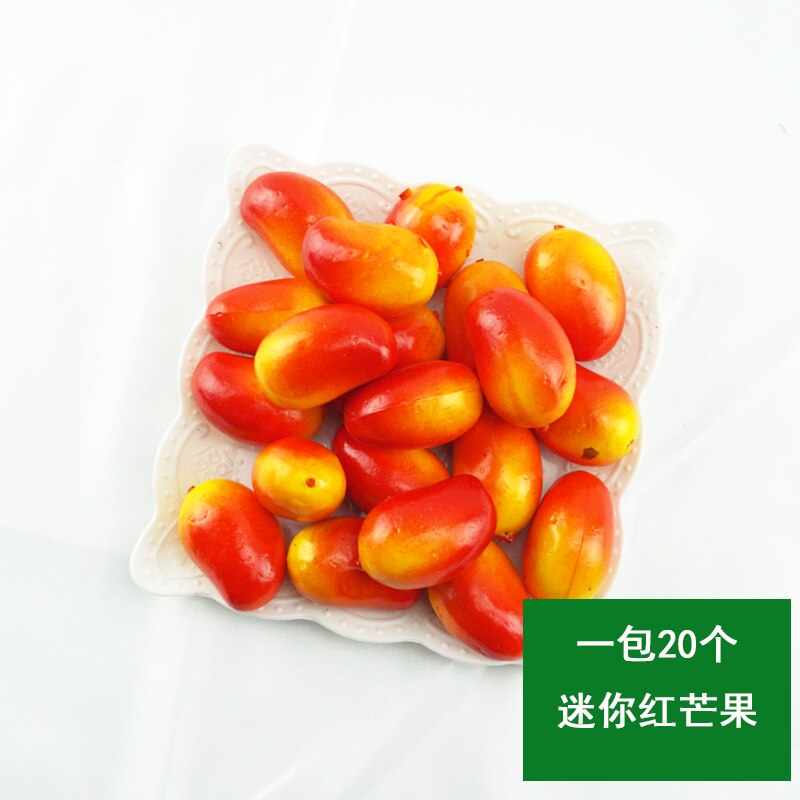 20pcs Simulation Small Fruits Mini Fruits and Vegetables Models DIY Handmade Props Kindergarten Teaching Aids Home Decoration: mi ni hong mang guo