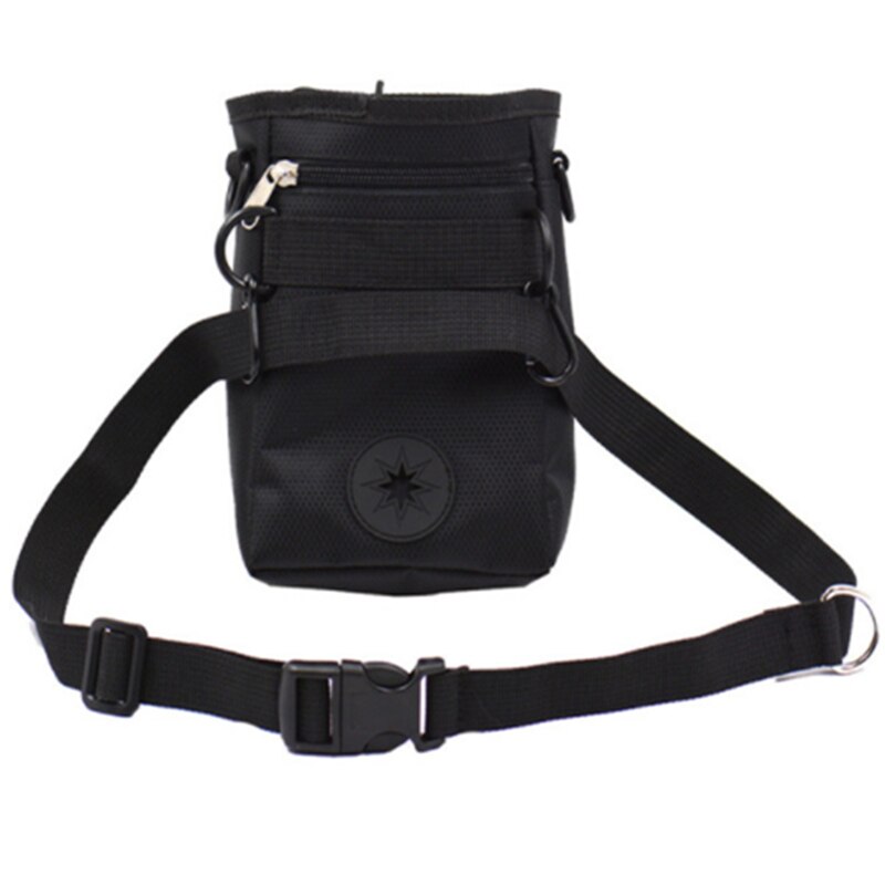 Portable Dog Outdoor Training Treat Bags Pet Dogs Pouch Feed Storage Pouch Puppy Snack Reward Detachable Waist Bag With Belt: Black