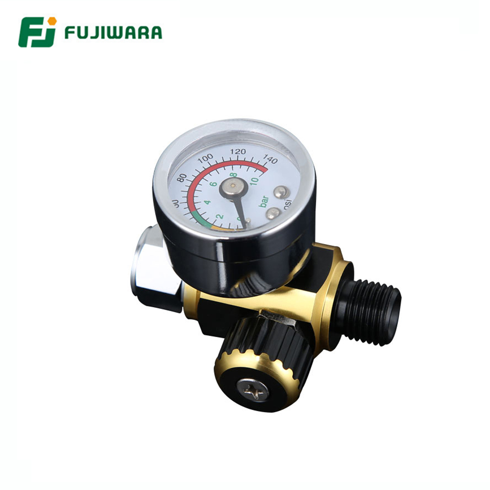 FUJIWARA Spray Gun Barometer Regulator Valve Environmental Protection Pressure Gauge Air Inlet G1/4 Air Outlet G1/4: professional edition