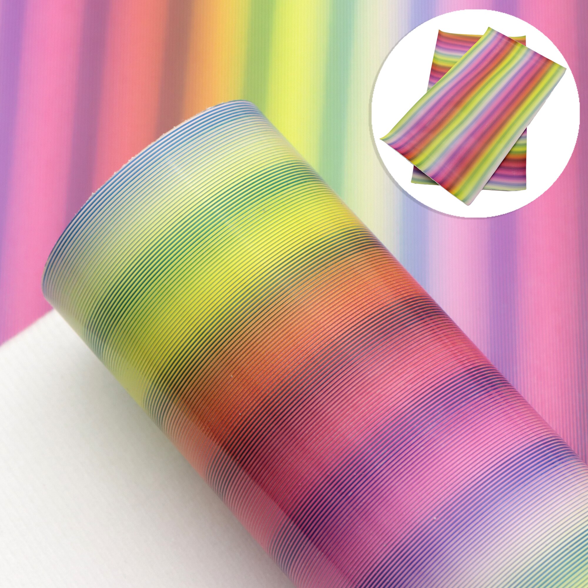 20*33cm 3D reja Bump textura raya Arco Iris gradiente Color piel sintética lámina para la ropa tapicería pendientes DIY lazos, 1Yc14043: 1116944006