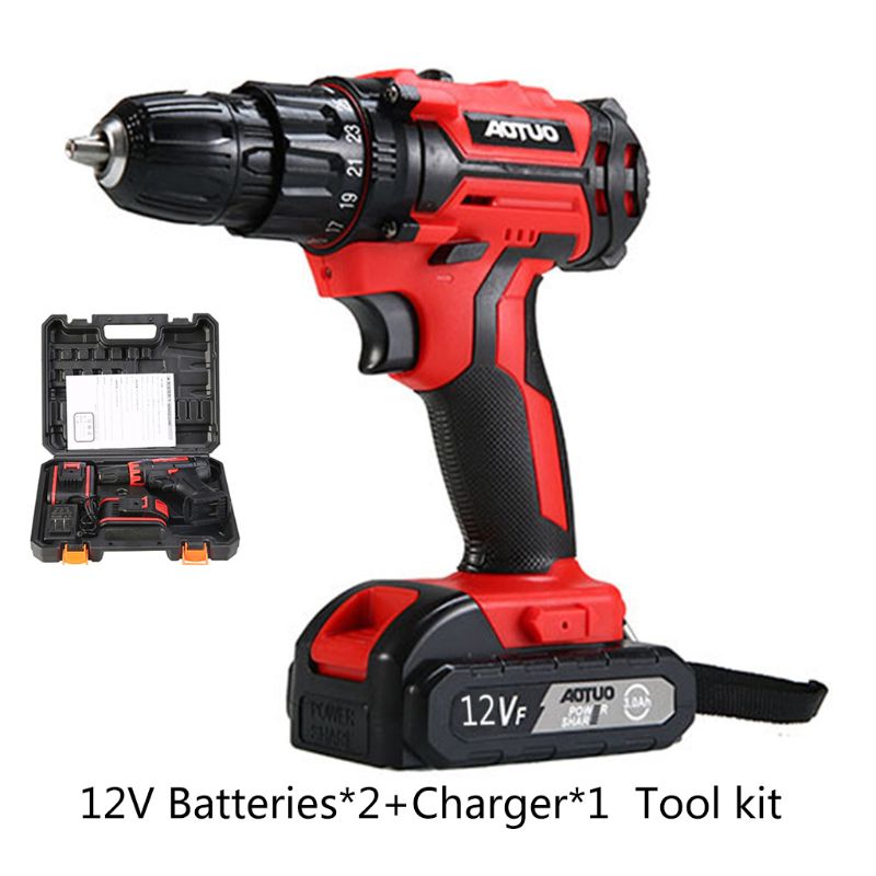 12V LED Light Electric Screwdriver Wireless Power Driver DC Rechargeable Lithium-Ion Battery Home Waterproof, Leakage Power