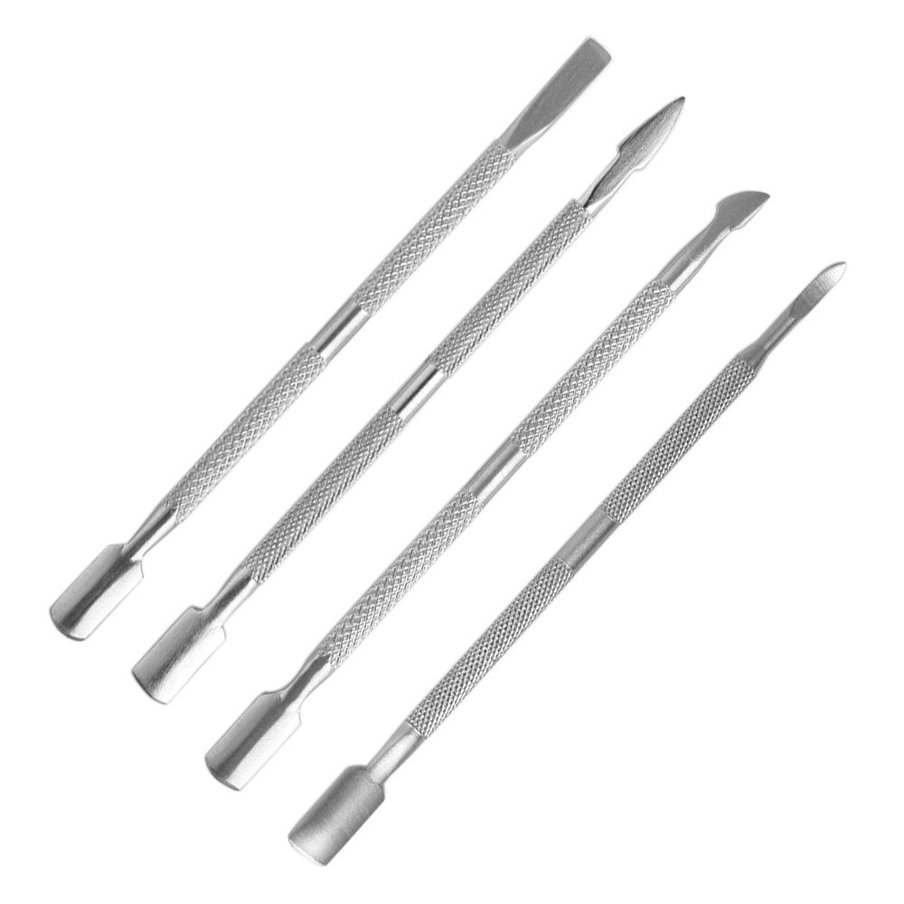 4Pcs Rvs Cuticle Pusher Vinger Dode Huid Push Nail Art Manicure Pedicure Tool Dode Huid Push Manicure Nail care Tool