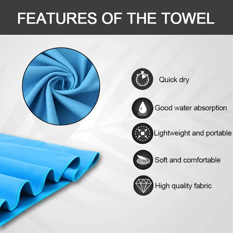 Sneldrogende sporthanddoek 73 x 149cm blauw grijs groen oranje zwemmen sportschool fitness kamperen hardlopen strand washandje handdoeken