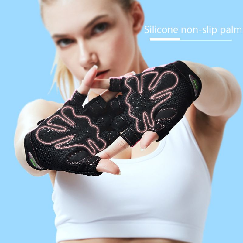 1 Paar Fitness Half-Vinger Handschoenen Ademend Mesh Gym Handschoenen Antislip Halters Oefening Fietsen Sport Handschoenen
