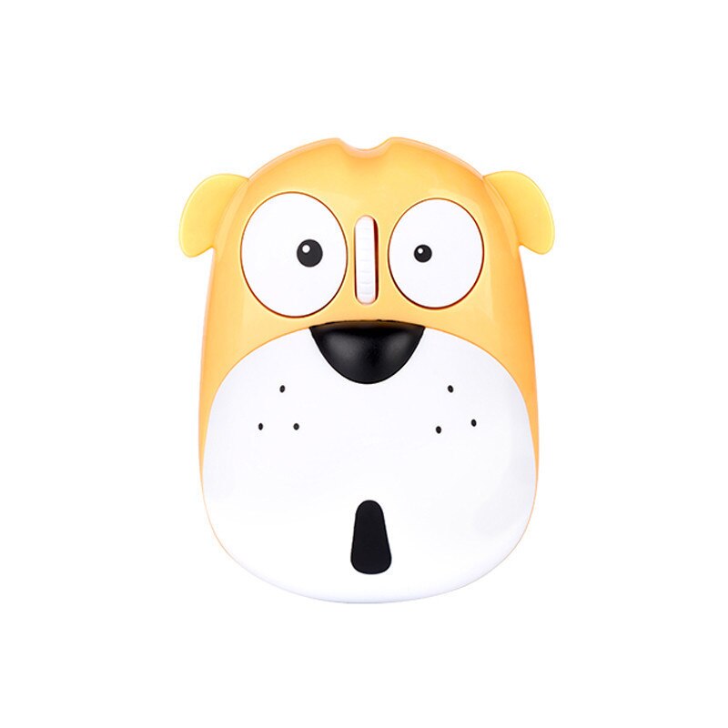 Souris de dessin animé sans fil, chargement sans fil pour chiots, silencieux, mignon, Panda, Bluetooth, pour PC,: Only Yellow Mice