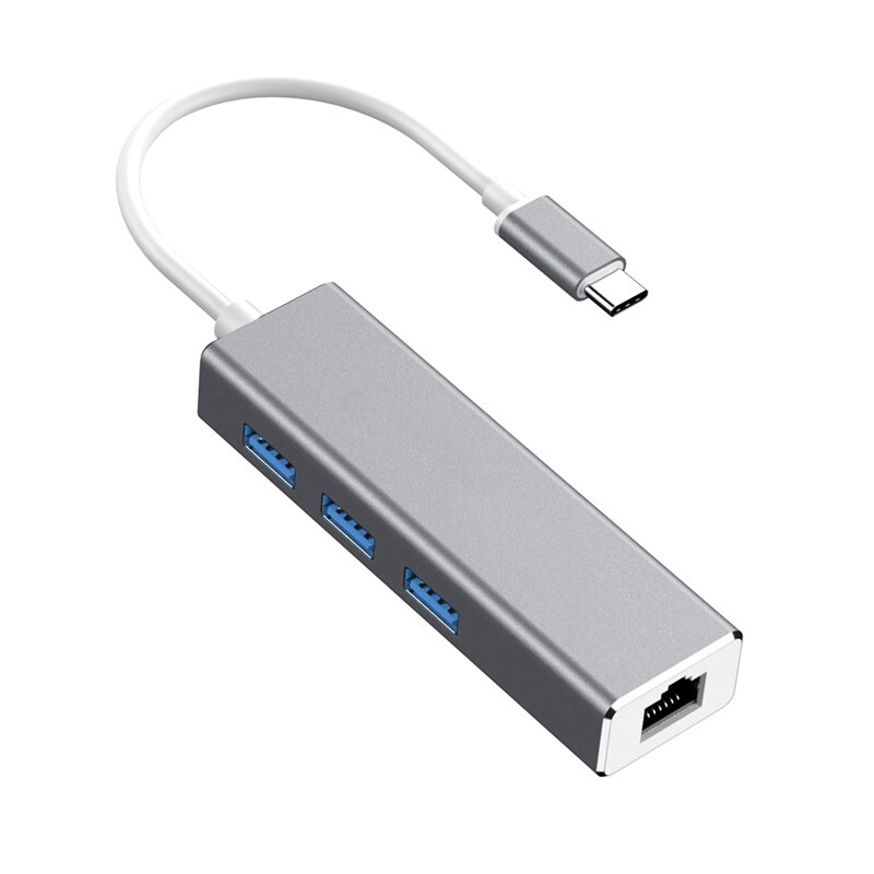 Usb c -keskitin gigabit ethernet  rj45 lähiverkkosovitin usb tyyppi c - usb 3.0 hub 10/100/1000 verkkokortti chromebookille
