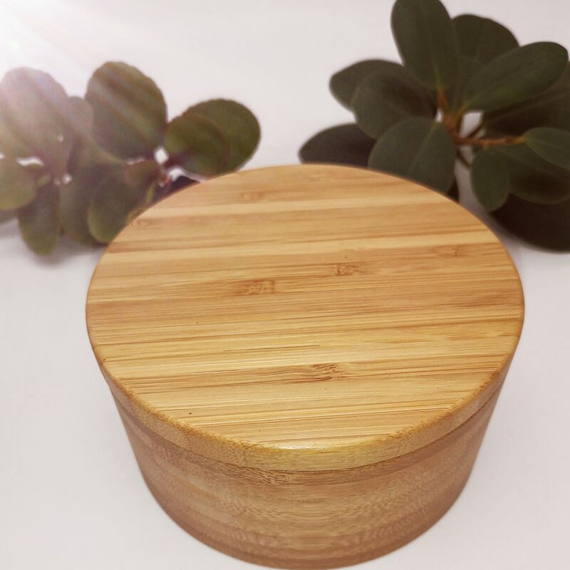 Bamboo Wood Divided Spice Box With Swivel Cover Bamboo Salt And Spice Storage Box Bamboo Salt Keeper