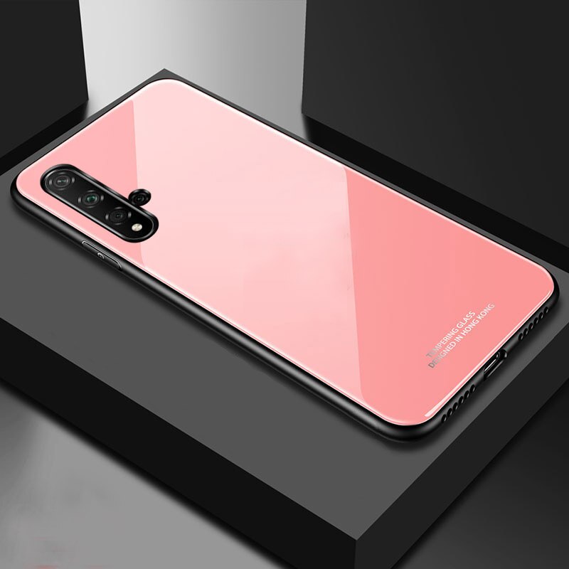 YueTuo lujosa funda de espejo de cristal duro para huawei honor 20 pro lite 20i V20 view honor 20 funda de silicona trasera para teléfono: For honor 20i / pink