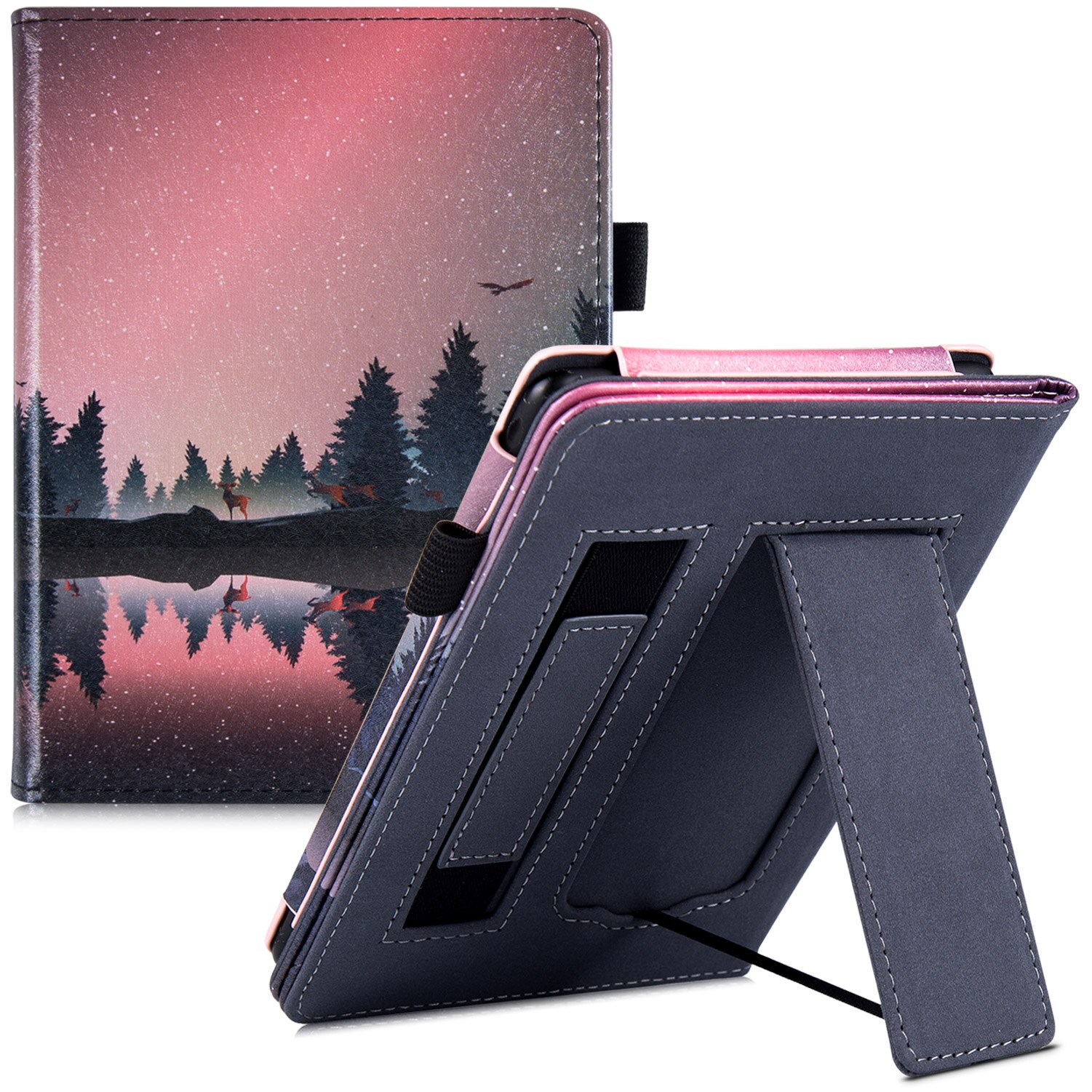 BOZHUORUI Colorful Case for Pocketbook Aqua 2/Pocketbook 614/615/624/625/626/640/641 - with Hand Strap/Stand/Magnetic Closure