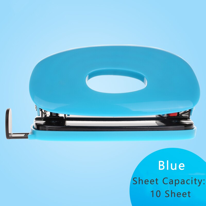 2-Hole Puncher Mini Paper Punch Portable Loose Leaf Paper Hole Puncher DIY Scrapbook Notebook Punch DIY Office Binding Equipment: Blue-10 sheets-1pcs