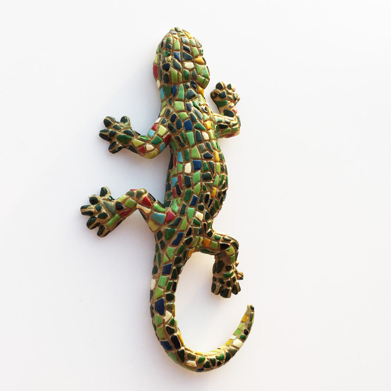 Barcelona, Spain Tourism Commemorative 3D Mosaic Lizard Town House Evil Crafts Magnet Fridge Magnet