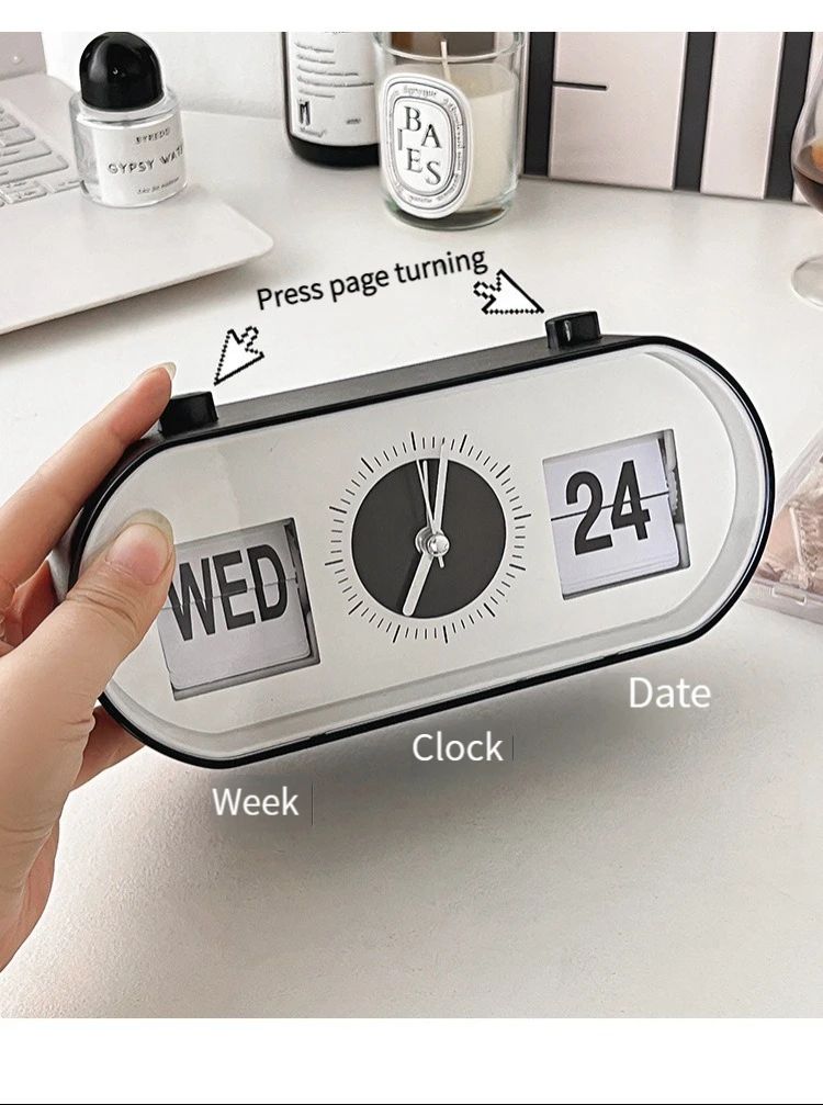 Neue kreative Schlafzimmer Wecker Spaß kippen mechanische Wecker Schreibtisch digitale Kalender uhren retro Schreibtisch uhren Wohnkultur