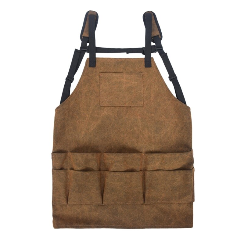 Tunge bbq forklæde lærred haven værktøj med lommer til køkken håndværk værksted
