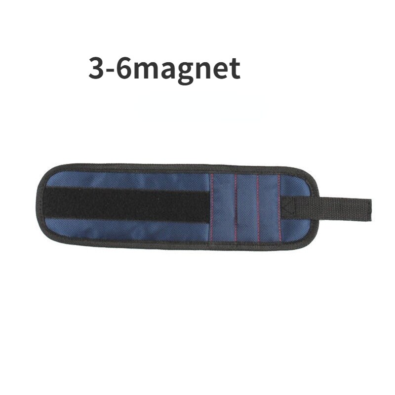 strong magnetic wrist strap screw nut bolt drill repair kit storage box portable tool bag: Blue-3