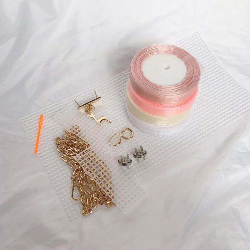 Bag Making Materials DIY Bag Handmade Mesh Cloth Latch Hook Bags Handcraft Weaving Sewing Stich Materials Adult