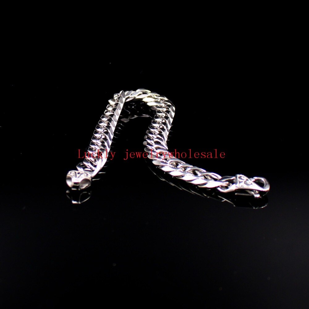 Vintage Style clasp 8.66&#39;&#39; Stainless Steel Double Cuban Curb Link Chain Bracelet for husband / father 12mm