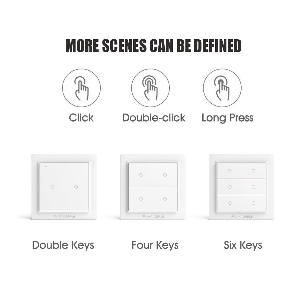 Original Aqara Opple Wireless Switch Smart Light Switch App Control Wireless Wall Switch ZigBee 3.0 for Mihome App Apple HomeKit