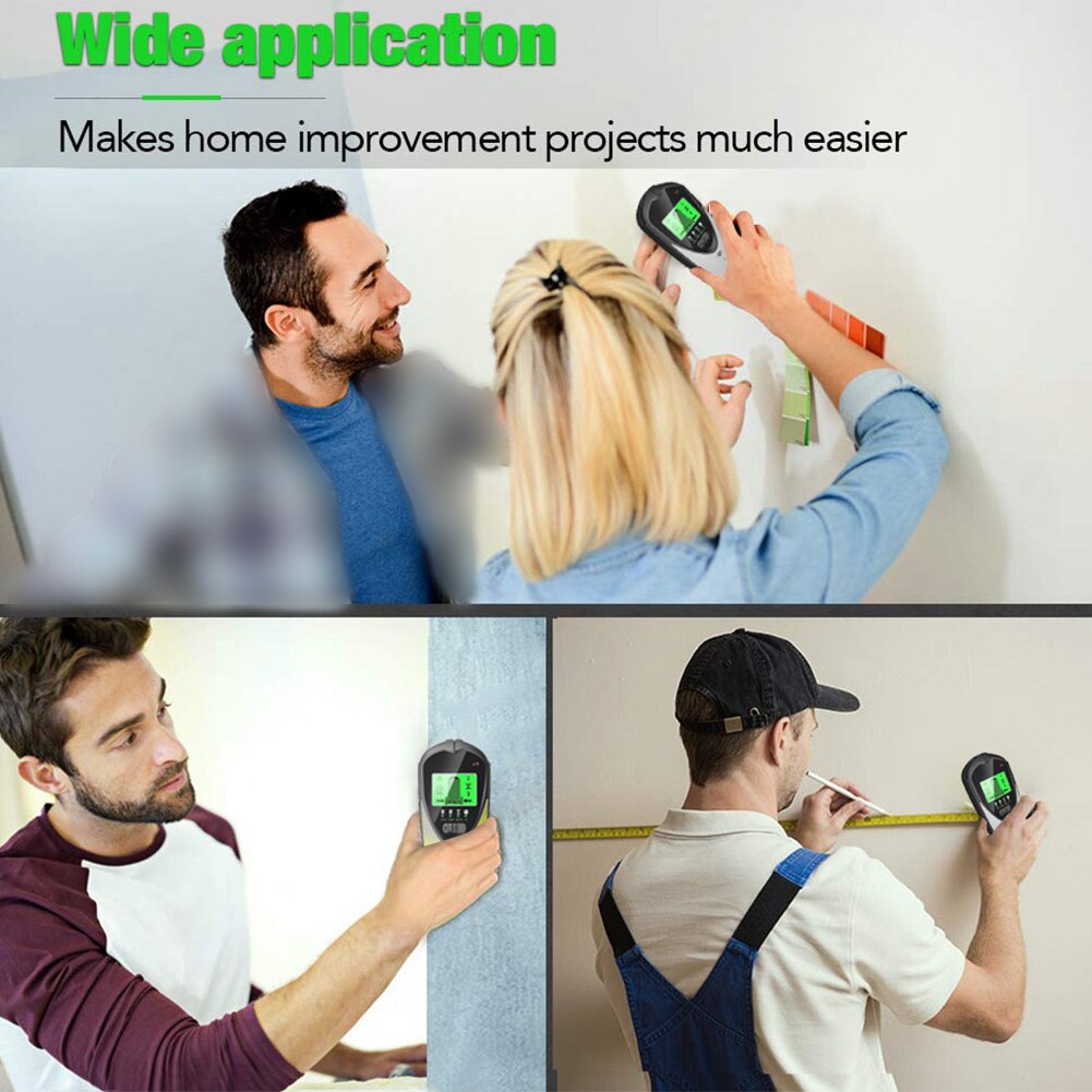 4 In 1 Center Joist Detection AC Wire Sensor Stud Finder Electronic Backlit Wall Scanner LCD Display Accurate For Wood Metal