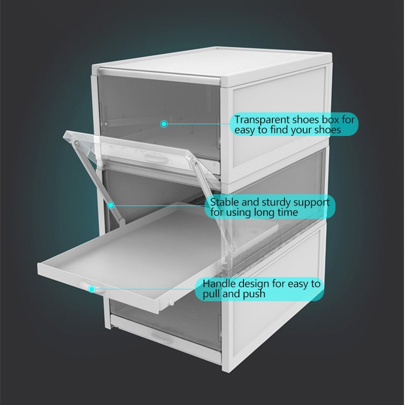 Shoes Box Rack Transparent Drawer Shoe Organizer Stackable Storage Shelf Dustproof Shoes for Sports Shoes rack