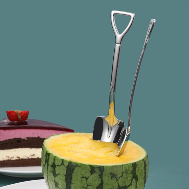 4 stuks retro schep koffielepel dessertlepel watermeloenlepel ijslepel puntschep platte schep keukengereedschap