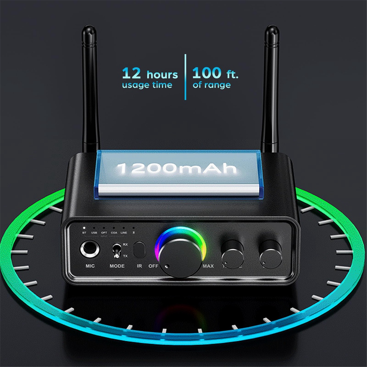 ABAC-Bluetooth 5.3 Transmissor Receptor 2 em 1 Adaptador de áudio sem fio para TV/PC/fone de ouvido/KTV/estéreo doméstico