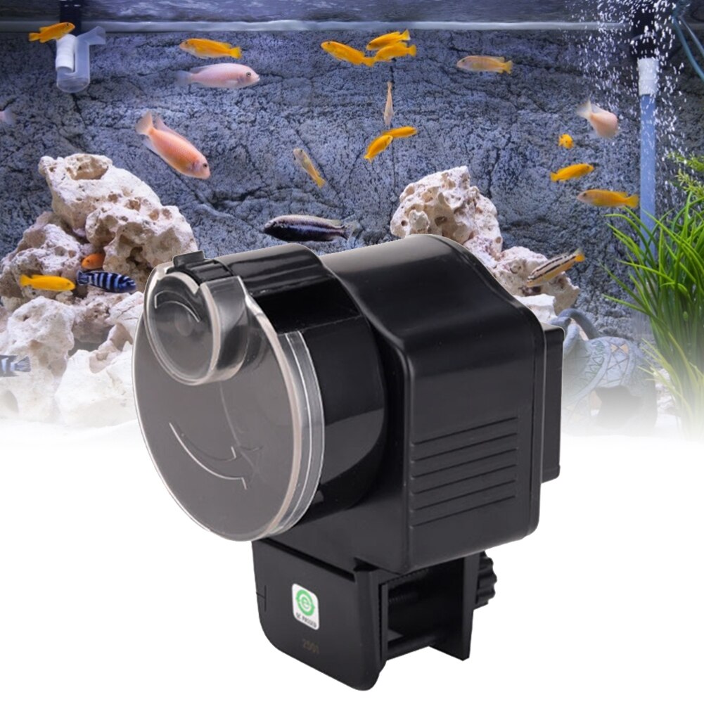 Smart Aquarium Feeder Automatic LCD Display Screen Fish Tank Goldfish Feeding Machine Household Fish Instrument