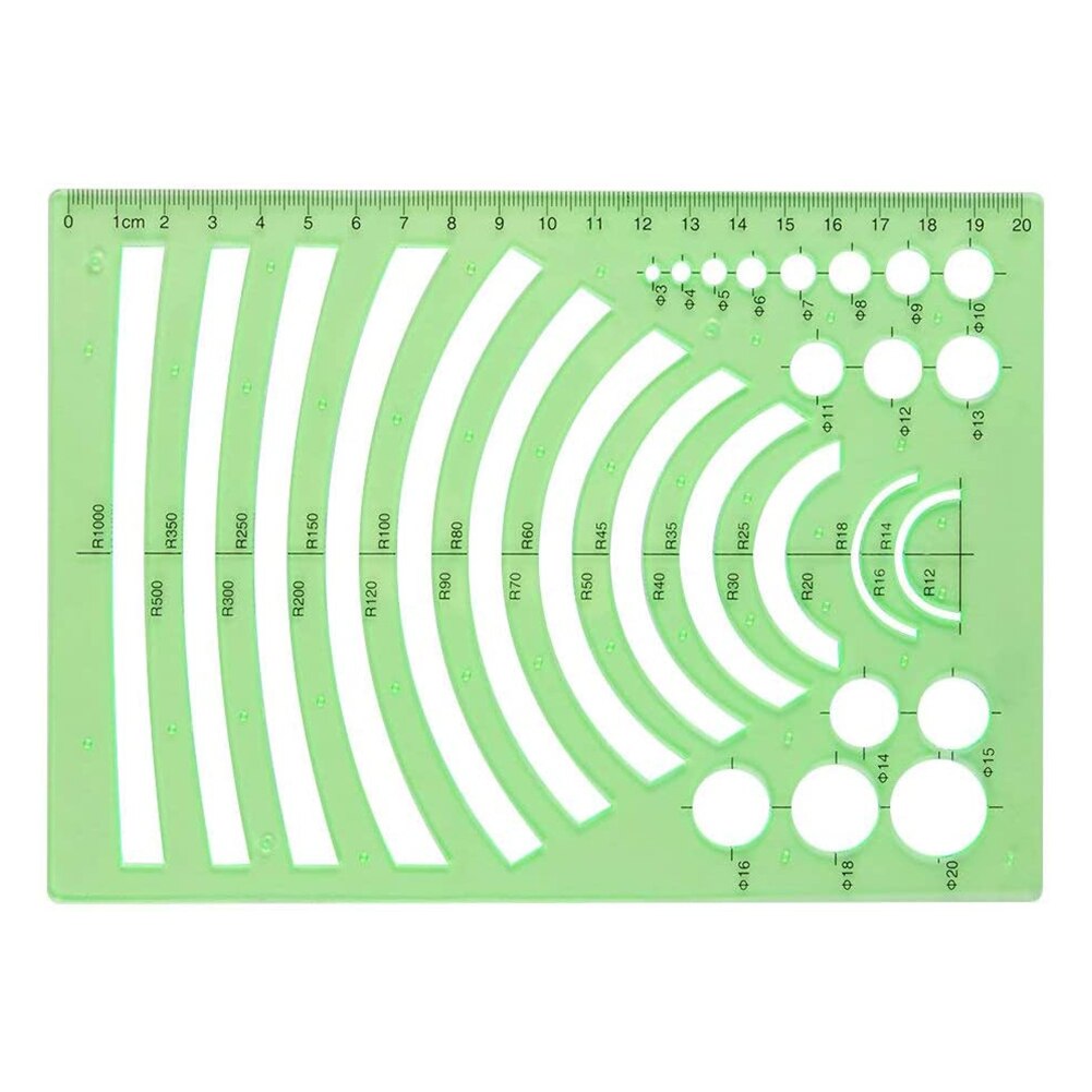 6pcs Plastic Geometry Drawing Template Ruler Stencil Office Stationery Drafting Supplies Measuring Tool