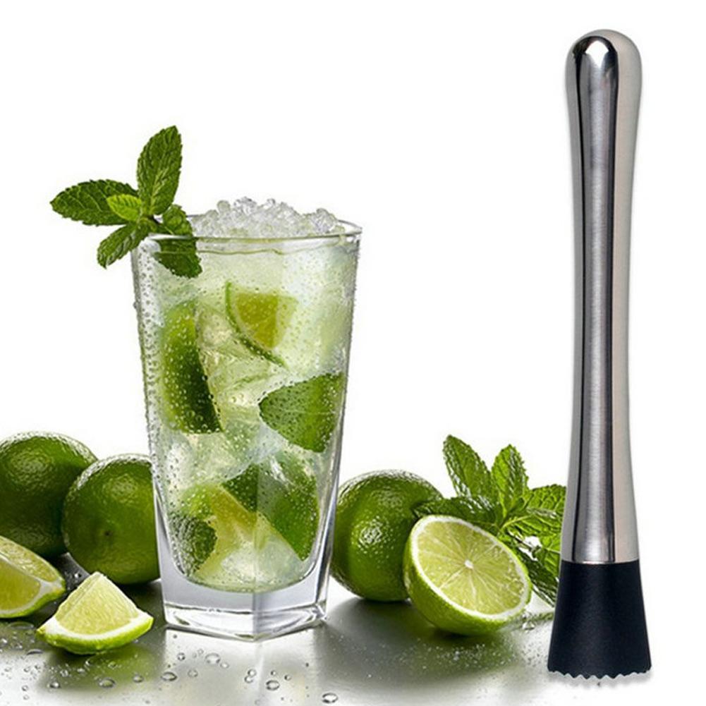 Fruit Muddler aplastado cóctel Muddler Acero inoxidable Bar Cocktail Bar herramientas mezclador para utensilios de Bar Mojito H7I1