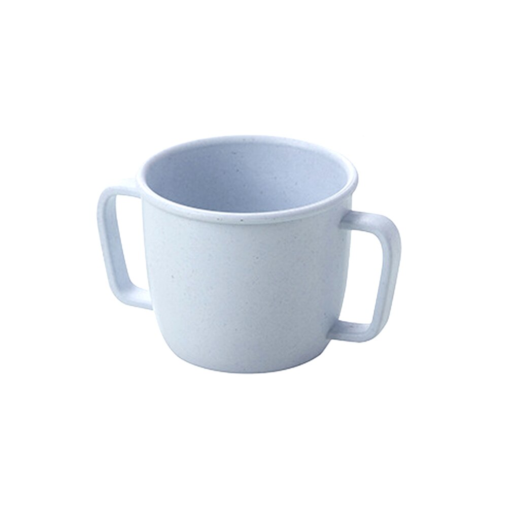 Cor sólida quebrado-resistente confortável prático prático multifuncional lida com copo de escova de dentes bebendo do agregado familiar do bebê: Azul